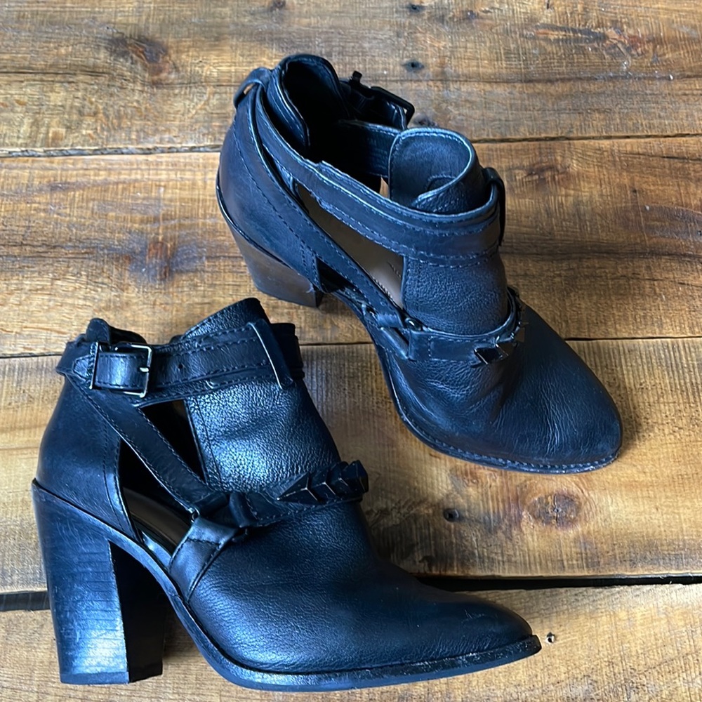 Black leather boots